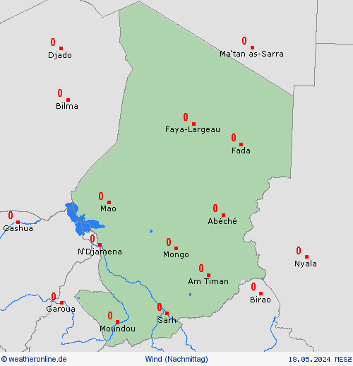 wind Tschad Afrika Vorhersagekarten