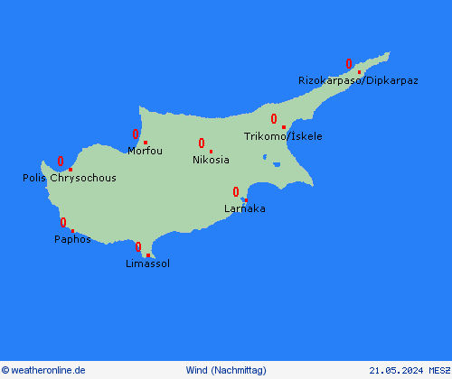 wind Zypern Europa Vorhersagekarten