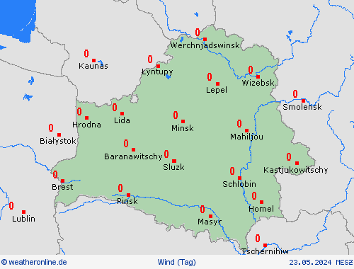 wind Weißrussland Europa Vorhersagekarten