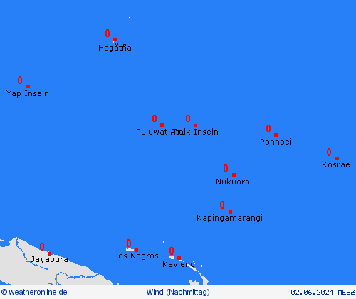 wind Mikronesien Ozeanien Vorhersagekarten