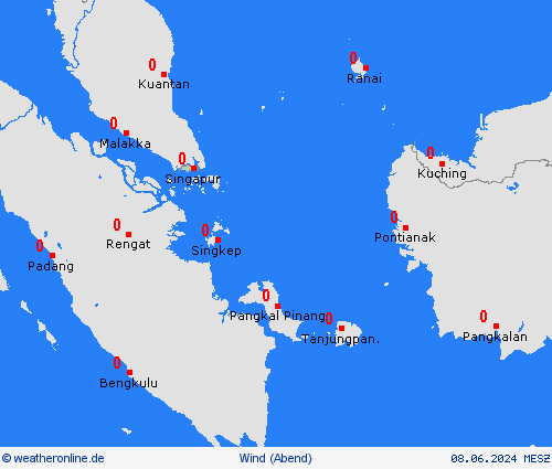 wind Singapur Asien Vorhersagekarten