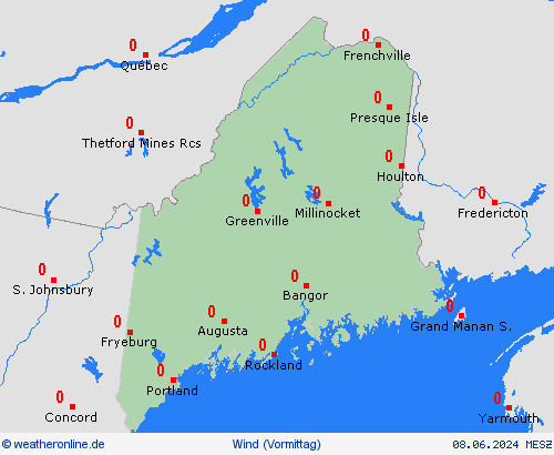 wind Maine Nordamerika Vorhersagekarten