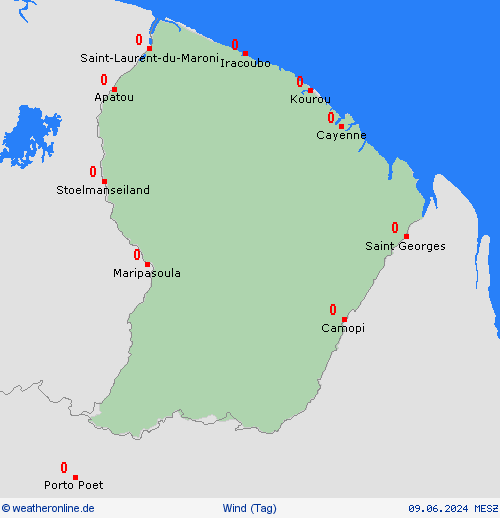 wind Französisch-Guayana Südamerika Vorhersagekarten