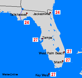 Florida Wassertemperaturkarten